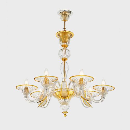 Lustre classique - THALIA - Sogni di Cristallo - en verre de Murano / en verre soufflé / 6 ampoules