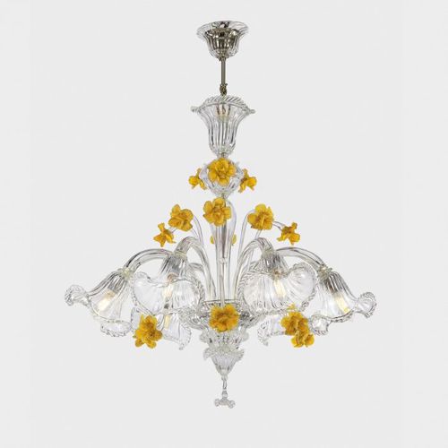 Lustre classique - EURIDICE ORIGINAL EDITION - Sogni di Cristallo - en verre de Murano / en verre soufflé / 6 ampoules