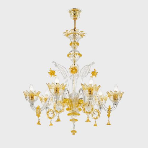 Lustre classique - GIOVE - Sogni di Cristallo - en verre de Murano / en verre soufflé / 6 ampoules