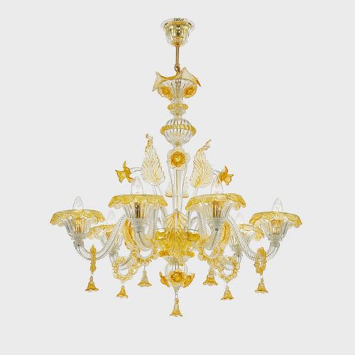 Lustre classique - DELFI - Sogni di Cristallo - en verre de Murano / en verre soufflé / 6 ampoules