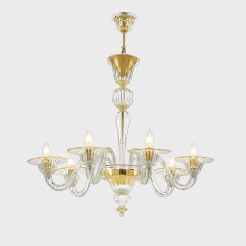 Lustre classique - GOLD PROTEO - Sogni di Cristallo - en verre de Murano / en verre soufflé / 6 ampoules