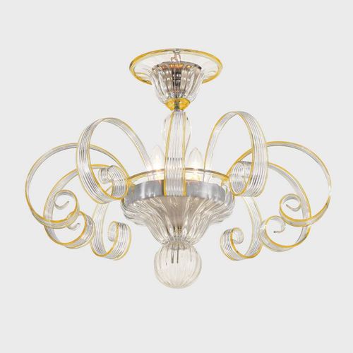 Plafonnier classique - MERCURIO WITH CURLS - Sogni di Cristallo - en verre soufflé / en verre de Murano / à LED