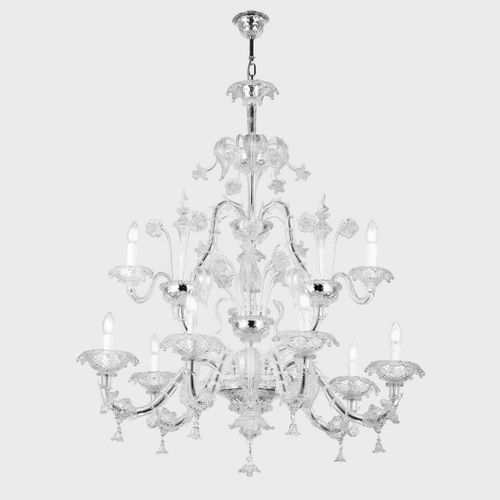 Lustre classique - CA' REZZONICO  - Sogni di Cristallo - en verre de Murano / 6 ampoules / 8 ampoules