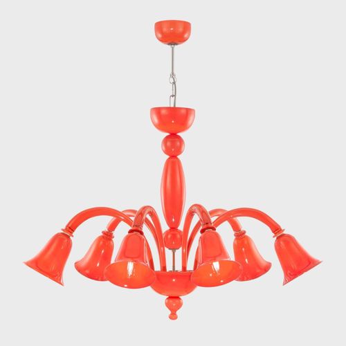 Lustre contemporain - BOREALIS LIVING CORAL DOWNWARD  - Sogni di Cristallo - en verre de Murano / en verre soufflé / 6 ampoules