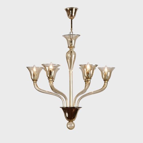 Lustre contemporain - RAMPANTE - Sogni di Cristallo - en verre de Murano / en verre soufflé / 6 ampoules