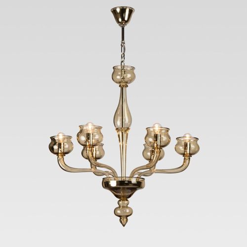 Lustre contemporain - OPERA - Sogni di Cristallo - en verre de Murano / 6 ampoules / 8 ampoules