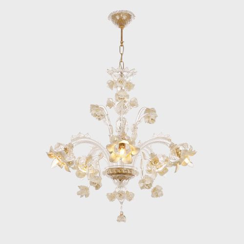 Lustre classique - ROSETO - Sogni di Cristallo - en verre de Murano / 6 ampoules / 8 ampoules