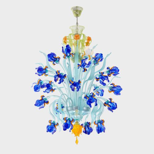 Lustre classique - VAN GOGH IRIS DELUXE - Sogni di Cristallo - en verre de Murano / en verre soufflé / professionnel