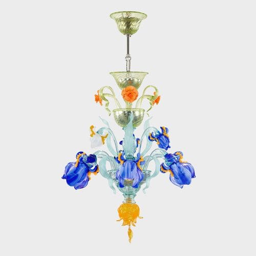 Lustre classique - IRIS MIGNON - Sogni di Cristallo - en verre de Murano / en verre soufflé / 3 ampoules