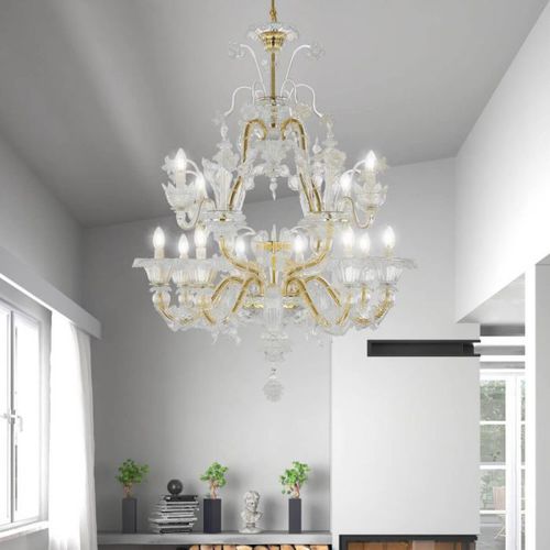 Lustre classique - CA' REZZONICO AUGUSTO  - Sogni di Cristallo - en verre de Murano / en verre soufflé / 6 ampoules