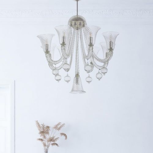 Lustre classique - ADONE - Sogni di Cristallo - en verre de Murano / en verre soufflé / 6 ampoules
