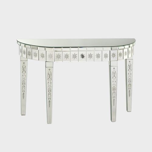 Console avec miroir - Sogni di Cristallo - de style vénitien / en verre de Murano / en demi-cercle