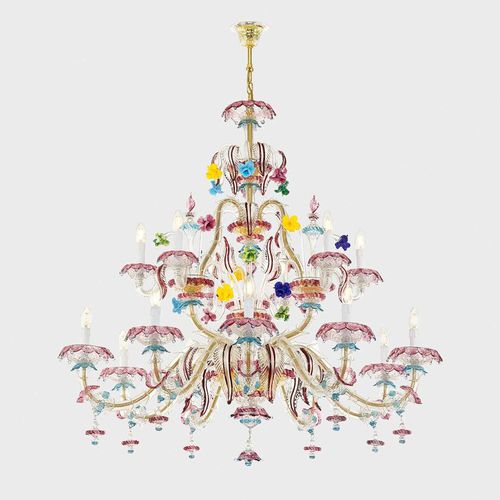 Lustre classique - CA' REZZONICO VICTORIA  - Sogni di Cristallo - en verre de Murano / 6 ampoules / 8 ampoules