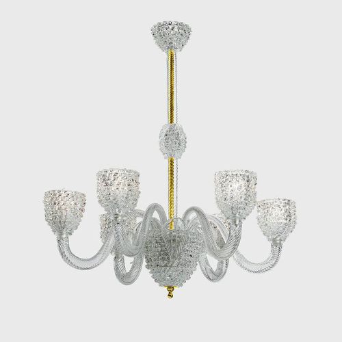 Lustre classique - GAUDENTE - Sogni di Cristallo - en verre de Murano / en verre soufflé / 6 ampoules