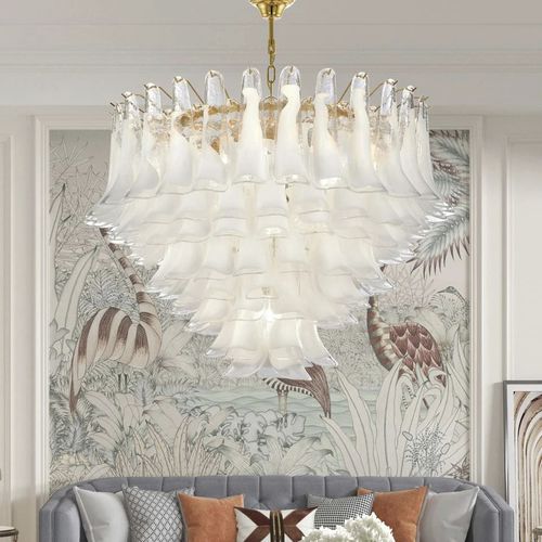 Lustre classique - FIORDALISO  - Sogni di Cristallo - en verre de Murano / en verre soufflé / 5 ampoules
