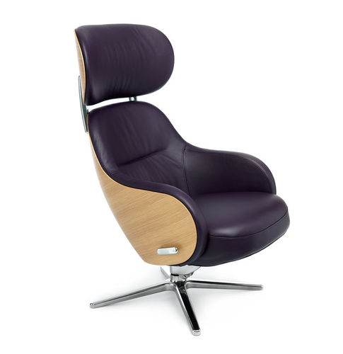 Fauteuil contemporain - P.A.L - Conform - en cuir / en tissu / en chêne