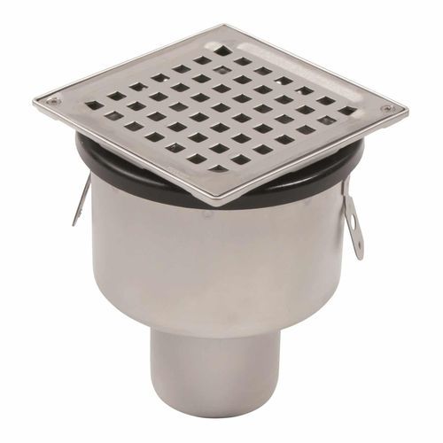 Siphon de sol en acier inox - 150.300.050 - fratelli malin srl - pour espace public / avec grille / vertical
