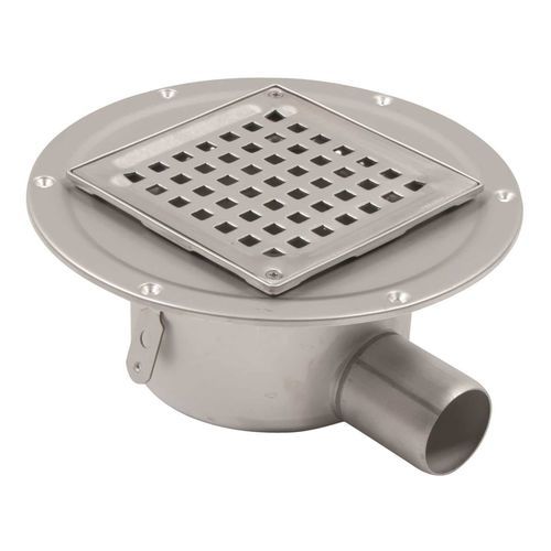 Siphon de sol en acier inox - 310.300.050 - fratelli malin srl - pour espace public / avec grille / avec canal latéral