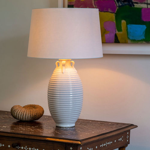Lampe de table - HOLDEN - VAUGHAN - en lin / en céramique émaillée / en faïence