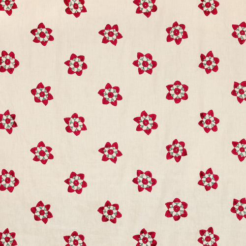 Tissu d'ameublement - MINGORA - VAUGHAN - à motif floral / en lin / brodé
