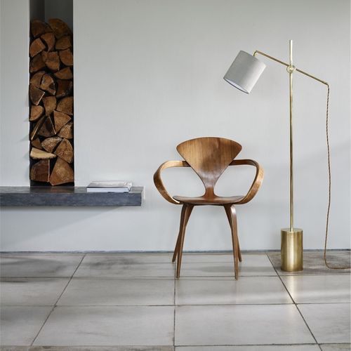 Lampe sur pied - FARNHAM - VAUGHAN - en laiton / en bronze / en lin