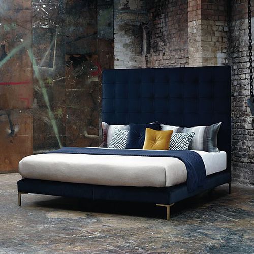 Lit double - WINSTON 03 - Savoir Beds - contemporain / tapissé / en coton