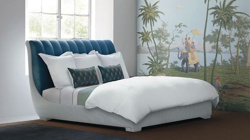 Lit double - COUTURIER 01 - Savoir Beds - contemporain / tapissé / en velours