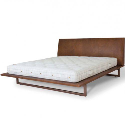 Lit double - KLAUS 01 - Savoir Beds - contemporain / tapissé / avec tête de lit