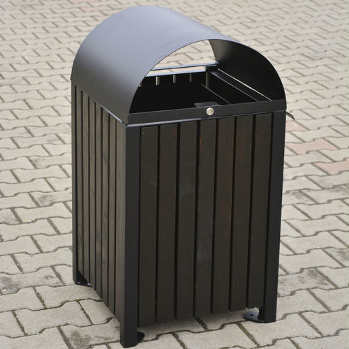Poubelle en métal - URBAN 9.C - KRONEMAG MILLENIUM srl - en bois / d'extérieur / pour espace public