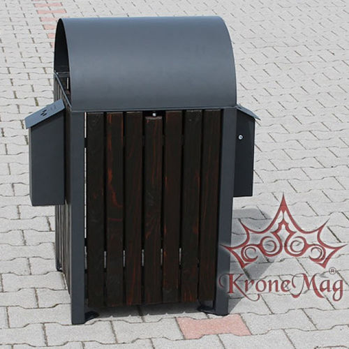 Poubelle en métal - URBAN 9.2S - KRONEMAG MILLENIUM srl - en bois / d'extérieur / pour espace public