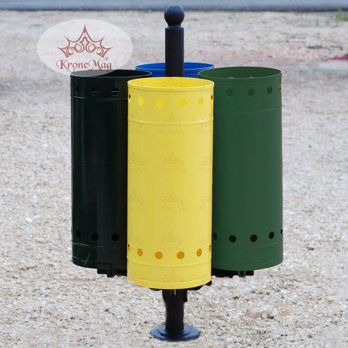 Poubelle en acier galvanisé - URBAN REC.4.S - KRONEMAG MILLENIUM srl - d'extérieur / de tri sélectif / sur pied