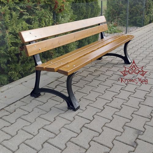 Banc de jardin classique - DAVOS 2 - KRONEMAG MILLENIUM srl - en fer forgé / en bois / avec dossier