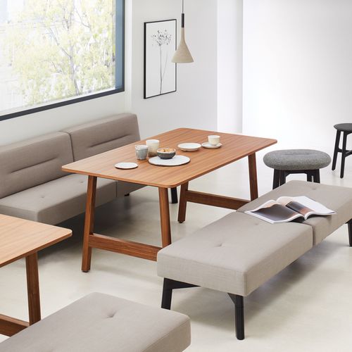 Table de réunion contemporaine - DOCKS - Ophelis - en bois / avec piètement en métal / avec piètement en bois