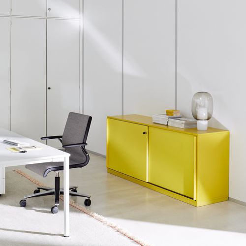 Armoire de classement basse - S SERIES  - Ophelis - en bois / en acier / avec porte battante