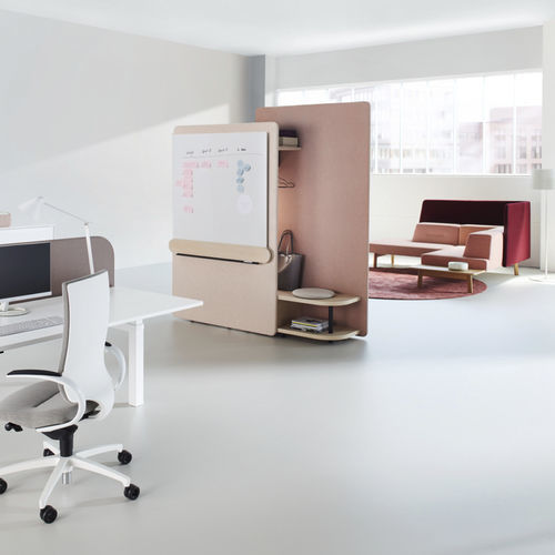 Séparateur de bureau auto-portant - DEEM META - Ophelis - en tissu / en bois / modulable