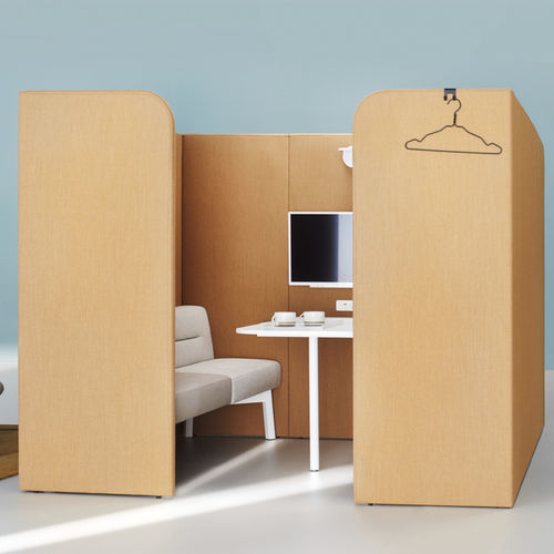Séparateur de bureau auto-portant - HUB - Ophelis - en tissu / en mélaminé / modulable