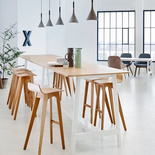Table contemporaine - DOCKS  - Ophelis - en bois / en mélaminé / avec piètement en métal