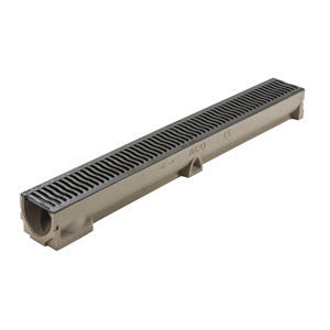Caniveau à grille - RainDrain B 125 - ACO Building Drainage - à fente latérale / en béton de résine / grille en fonte