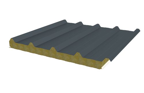 Panneau sandwich pour toiture - JI VULCASTEEL ROOF ALPHA - Joris Ide - face métallique / âme en laine de roche