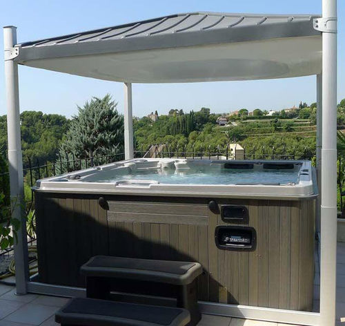 Abri de spa rétractable - HYDROCOVER - Clairazur - structure en aluminium / résidentiel