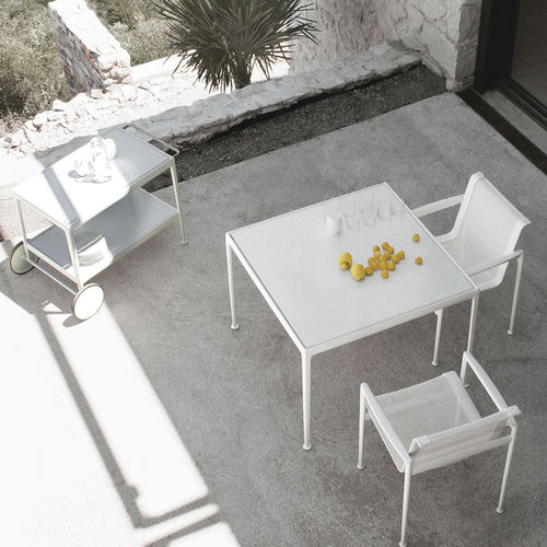 Table à manger contemporaine - 1966 - Knoll international - en acier / en porcelaine / avec piètement en fonte d'aluminium
