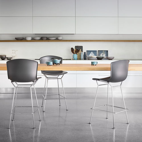 Chaise de bar contemporaine - Bertoia  - Knoll international - d'intérieur / en acier chromé / en acier poli