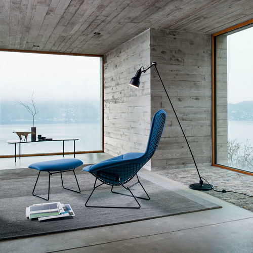 Fauteuil contemporain - Bertoia  - Knoll international - en tissu / en acier chromé / en fil de métal