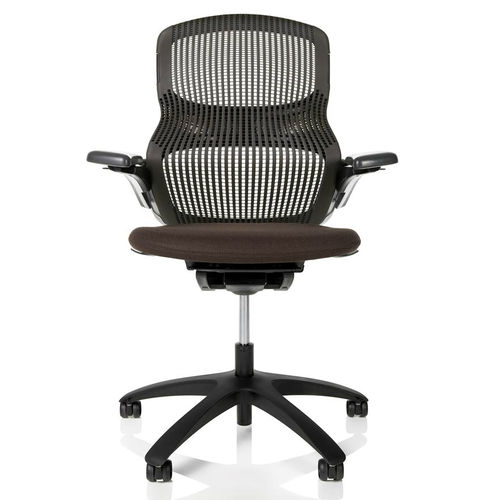 Chaise de travail en aluminium - Generation - Knoll international - en cuir / en tissu / à roulettes