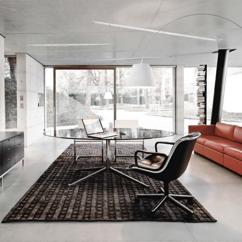 Bureau sur pied - Knoll international - contemporain / en placage de bois / en verre