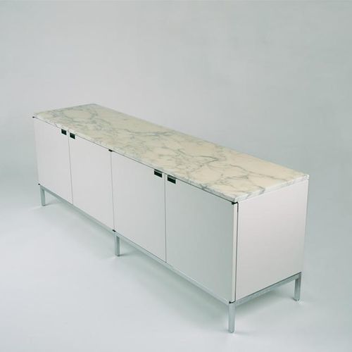 Buffet contemporain - Knoll international - en bois laqué / en placage de bois / en acier chromé