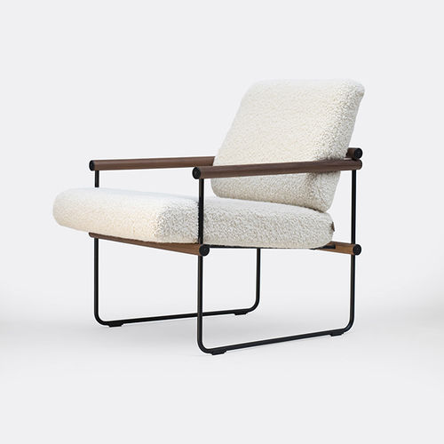 Fauteuil design industriel - AUDREY S12 - GHYCZY - en tissu / en bois massif / en métal