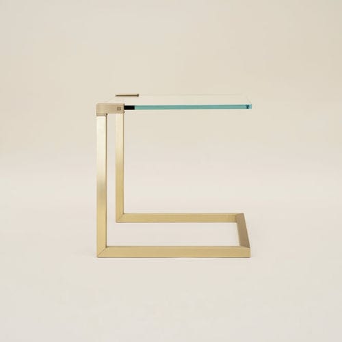 Table d'appoint contemporaine - WIL T53C - GHYCZY - en verre / avec piètement en métal / carrée