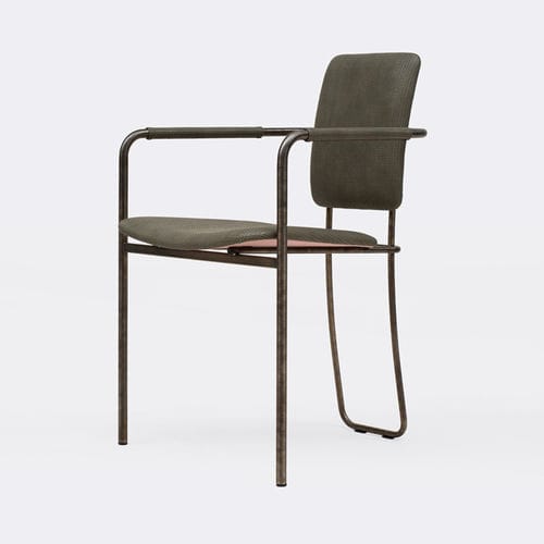 Chaise minimaliste - FAYE S02+ - GHYCZY - d'intérieur / en tissu / en cuir