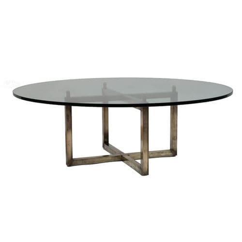 Table basse contemporaine - LIAM T48/4 - GHYCZY - en verre / avec piètement en laiton / ronde